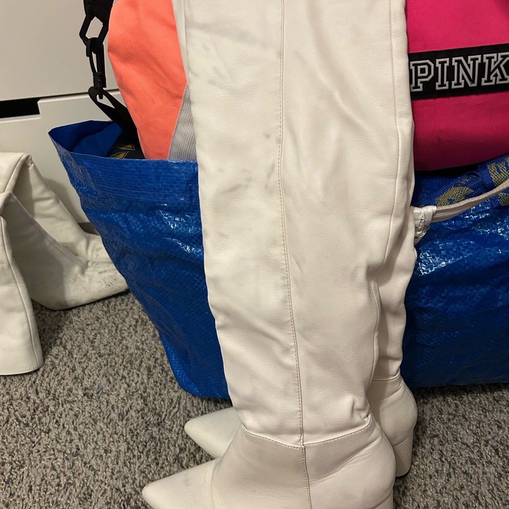 Women's White Over the Knee boots
